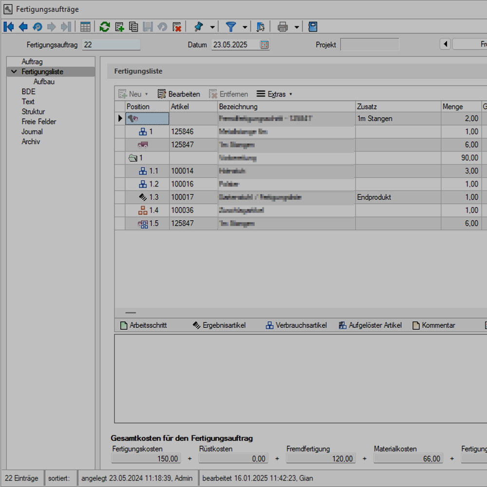 Risa Präzisionsmechanik AG - Technologie ERP